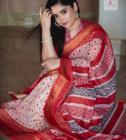 Katan par Semi moslin Silk Saree TS-7210